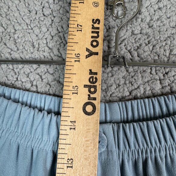 Vintage Pants Women Size 14 Light Sky Blue Straight Pull On Stretch Soft Twill - Picture 6 of 10